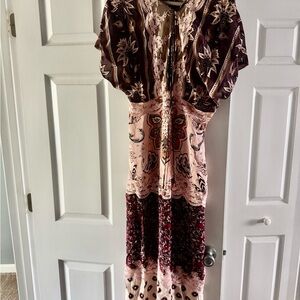 FARM Rio Pink and Brown Maxi Dress